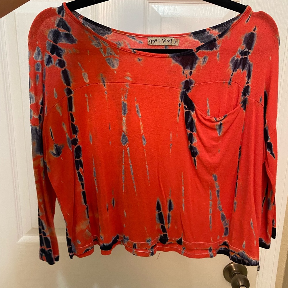 Gypsy daisy tie dye crop top
